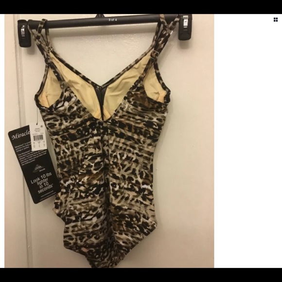 NWT Miraclesuit animal print swimsuit size 10 - Picture 3 of 4